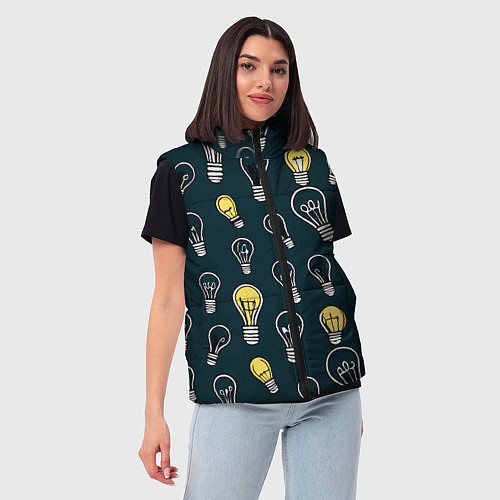 Женский жилет Инновации паттерн - лампочки электрические излучен / 3D-Светло-серый – фото 3