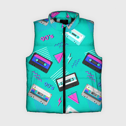 Женский жилет Бирюзовая кассета из 90-х / 3D-Черный – фото 1