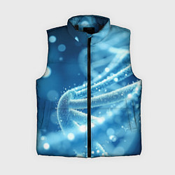 Женский жилет Днк в синем свечении, цвет: 3D-черный