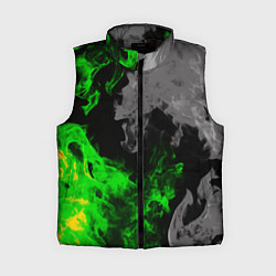 Женский жилет Зелёный и чёрный огонь