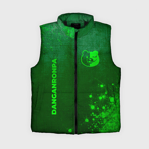 Женский жилет Danganronpa - green gradient вертикально / 3D-Черный – фото 1