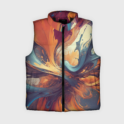Женский жилет Акриловая абстракция в стиле Vallejo / 3D-Черный – фото 1
