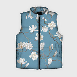Женский жилет Цветы акварелью ветки магнолии