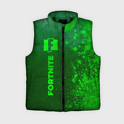 Женский жилет Fortnite - green gradient по-вертикали / 3D-Черный – фото 1