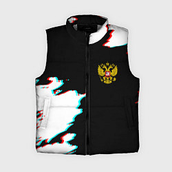 Женский жилет Герб глитч краски, цвет: 3D-светло-серый