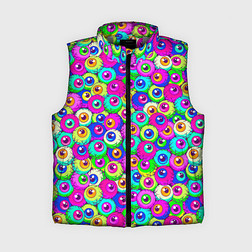 Женский жилет Глазные яблоки цветной паттерн / 3D-Светло-серый – фото 1