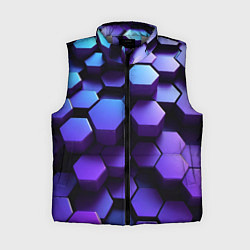 Женский жилет Абстрактные трехмерные фиолетовые гексагоны