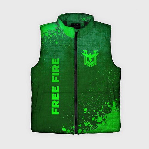 Женский жилет Free Fire - green gradient вертикально / 3D-Черный – фото 1