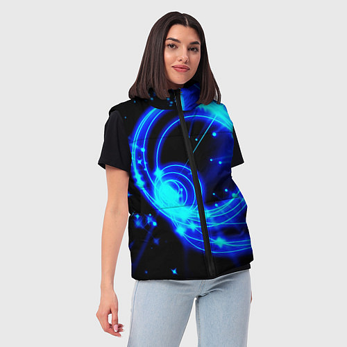 Женский жилет Оптические синие волны / 3D-Красный – фото 3