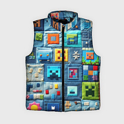 Женский жилет Minecraft на пэчворк дениме