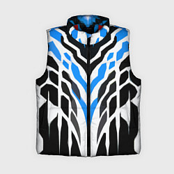 Женский жилет Агрессивные сине-белые полосы на чёрном фоне