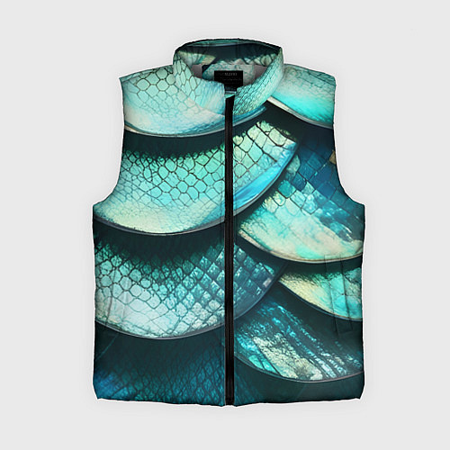 Женский жилет Чешуя крупной рыбы / 3D-Светло-серый – фото 1