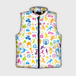 Женский жилет Все виды спорта на белом фоне