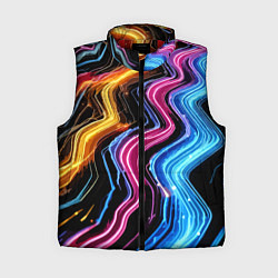 Женский жилет Неоновые полосы - нейроарт, цвет: 3D-красный