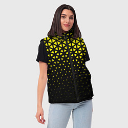 Женский жилет Геометрический градиент - чёрно-жёлтый, цвет: 3D-черный — фото 2