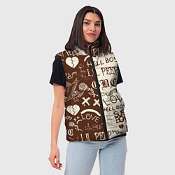 Женский жилет Lil peep retro pattern, цвет: 3D-черный — фото 2