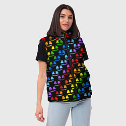 Женский жилет Marshmello pattern neon, цвет: 3D-светло-серый — фото 2