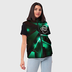 Женский жилет Stumble Guys разлом плит, цвет: 3D-черный — фото 2