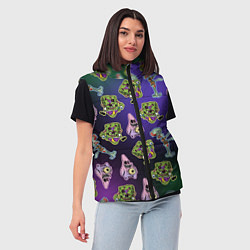 Женский жилет Губка Боб - паттерн хэллоуин, цвет: 3D-светло-серый — фото 2