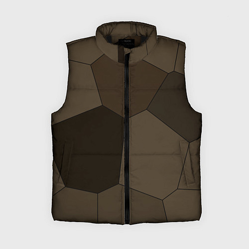 Женский жилет Тёмно-коричневый крупная мозаика / 3D-Черный – фото 1