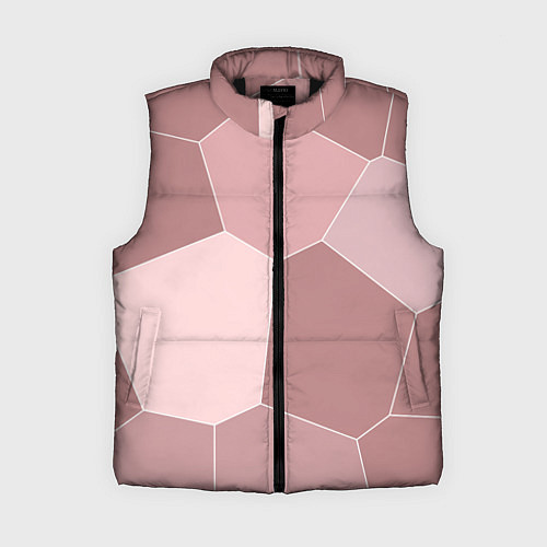 Женский жилет Пыльно-розовый крупная мозаика / 3D-Черный – фото 1