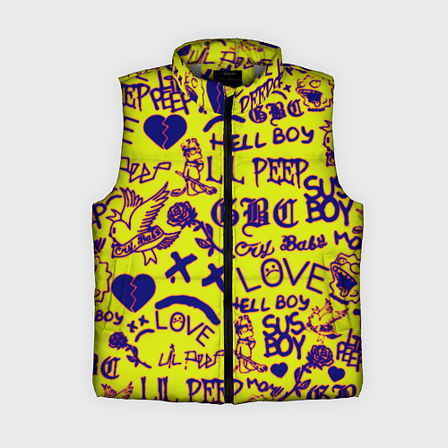 Женский жилет Lil peep rap pattern / 3D-Светло-серый – фото 1