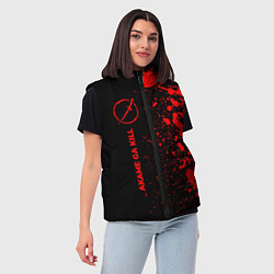 Женский жилет Akame ga Kill - red gradient по-вертикали, цвет: 3D-черный — фото 2