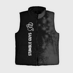 Женский жилет Stumble Guys glitch на темном фоне по-вертикали