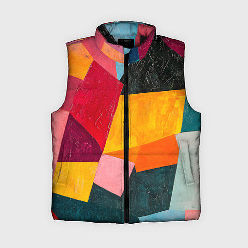 Женский жилет Геометрия мозайка / 3D-Черный – фото 1