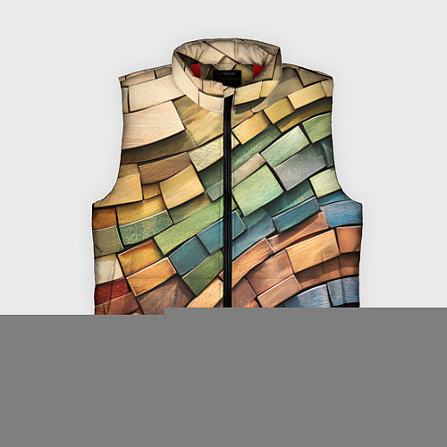 Женский жилет Волнистая мозаика / 3D-Красный – фото 1