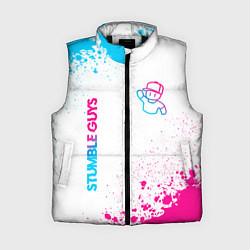 Женский жилет Stumble Guys neon gradient style вертикально, цвет: 3D-черный