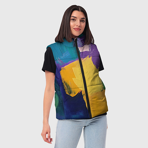 Женский жилет Мазки красок / 3D-Красный – фото 3