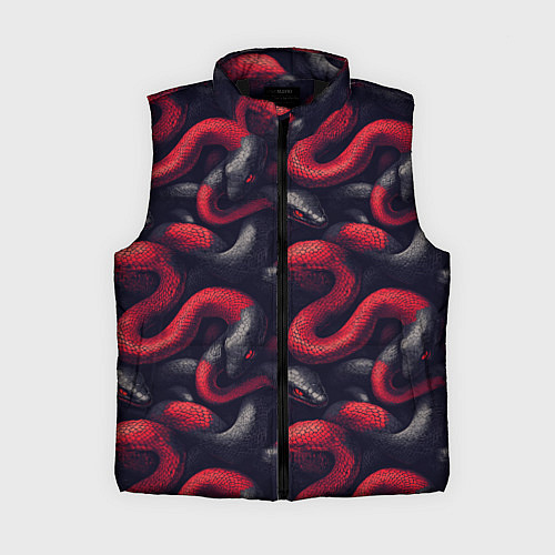 Женский жилет Паттерн со змеями / 3D-Черный – фото 1