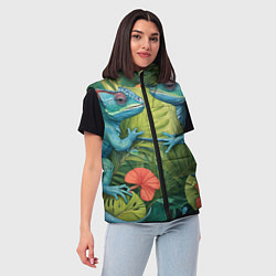 Женский жилет Влюбленные ящерицы, цвет: 3D-черный — фото 2