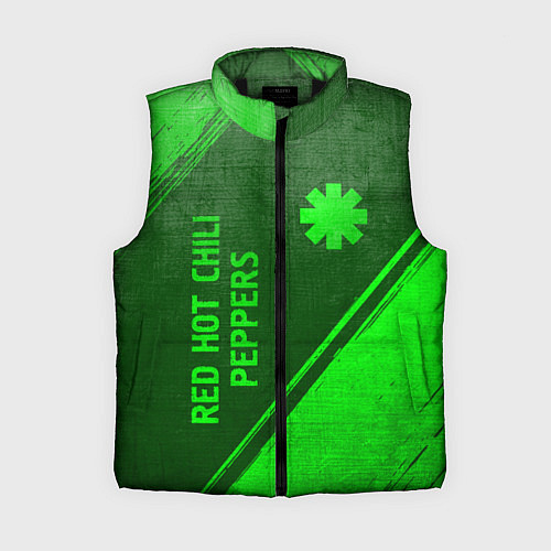 Женский жилет Red Hot Chili Peppers - green gradient вертикально / 3D-Черный – фото 1