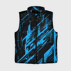 Женский жилет Blue stripes on a black background, цвет: 3D-светло-серый