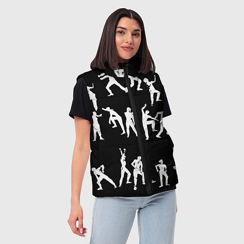 Женский жилет Silhouettes of moving people / 3D-Красный – фото 3