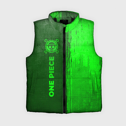Женский жилет One Piece - green gradient по-вертикали / 3D-Черный – фото 1