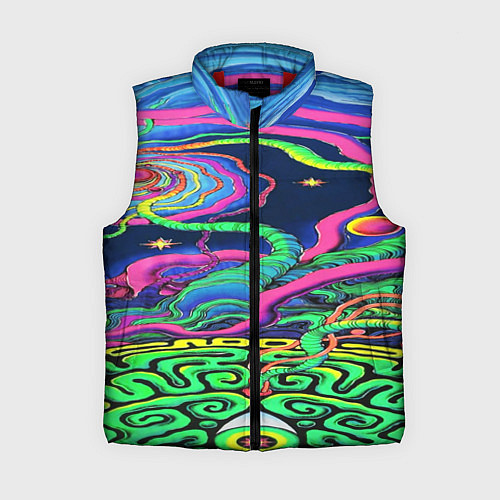 Женский жилет Оптические волны психоделика / 3D-Красный – фото 1