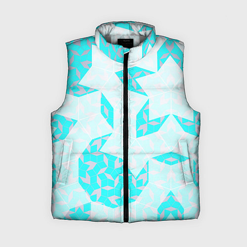 Женский жилет Паттерн Пенроуза : бирюзовый / 3D-Светло-серый – фото 1