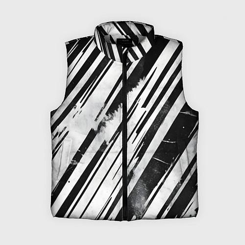 Женский жилет Платиновые и черные полосы / 3D-Светло-серый – фото 1