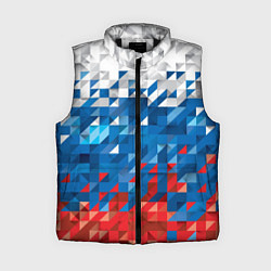 Женский жилет Пиксельный флаг, цвет: 3D-черный