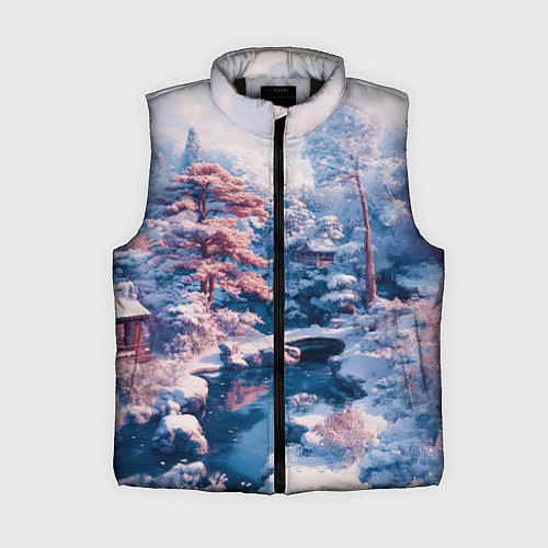 Женский жилет Японская зима в сельской местности / 3D-Черный – фото 1