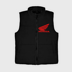 Женский жилет Honda red logo auto steel, цвет: 3D-черный