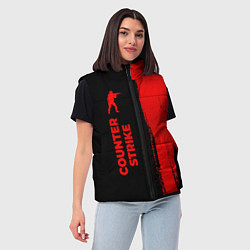 Женский жилет Counter Strike - red gradient по-вертикали, цвет: 3D-черный — фото 2