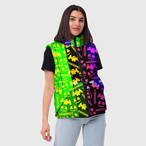 Женский жилет Marshmello pattern neon steel / 3D-Красный – фото 3