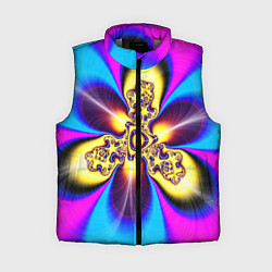 Женский жилет Фрактальный неоновый узор абстракция