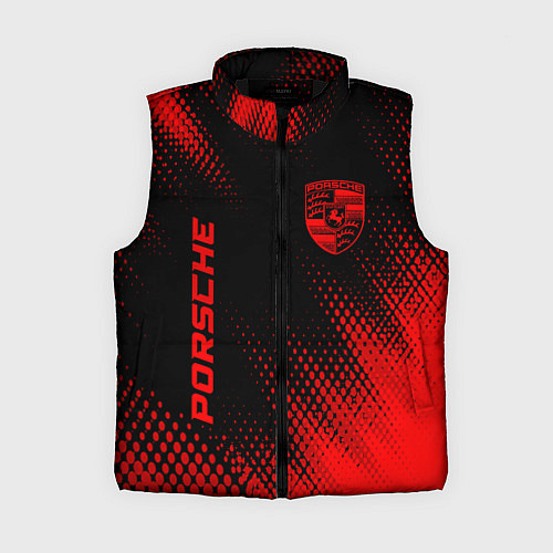Женский жилет Porsche - red gradient вертикально / 3D-Черный – фото 1