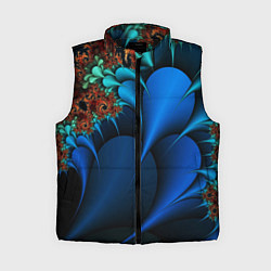 Женский жилет Фрактальный узор голубой