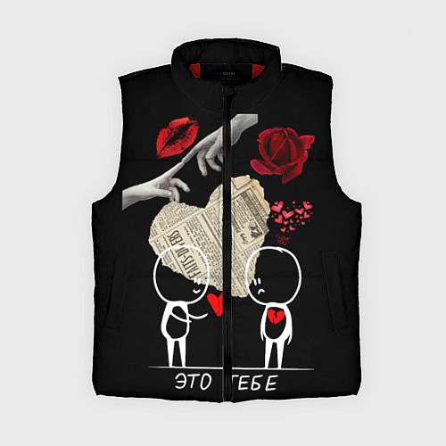 Женский жилет Любовь - сердце / 3D-Красный – фото 1